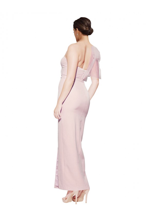 Outlet Sleeveless Stretch Crepe Low Back Sheath Pink Evening Dresses Canada
