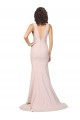 Outlet Sleeveless Stretch Crepe V-Back Sheath Pink Sexy Evening Dress Canada