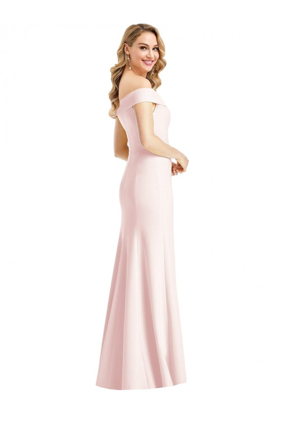 Outlet Sleeveless Stretch Crepe Trumpet Pink Sexy Evening Dress Canada