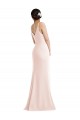 Outlet Sleeveless Stretch Crepe V-Back Trumpet Pink Evening Dress Canada