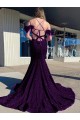Outlet Sleeveless Velvet Sequin Sheath Plum Purple Evening Dress Canada
