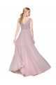 Outlet Sleeveless Soft Chiffon V-Back A-Line Primrose Evening Dress Canada