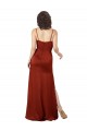 Outlet Sleeveless Silky Satin Low Back A-Line Red Evening Dress Canada