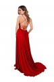 Outlet Sleeveless Spandex & Lace Criss Cross Open Back A-Line Red Semi Formal Evening Dress Canada