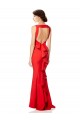 Outlet Sleeveless Stretch Crepe Open Back Mermaid Red Evening Gown Canada