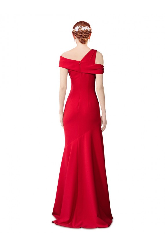 Outlet Sleeveless Stretch Crepe Mermaid Red Bridal Party Dress Canada