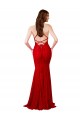 Outlet Sleeveless Lace Low Back Mermaid Red Evening Dress Canada