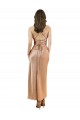 Outlet Sleeveless Silky Satin Low Back Sheath Rose Gold Evening Dress Canada