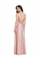 Outlet Sleeveless Sequin Low Back Sheath Rose Gold Evening Dress Canada
