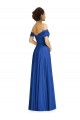 Outlet Cap Sleeves Soft Chiffon A-Line Royal Blue Maxi Evening Dress Canada
