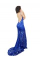 Outlet Sleeveless Lace Open Back Mermaid Royal Blue Semi Formal Evening Dress Canada