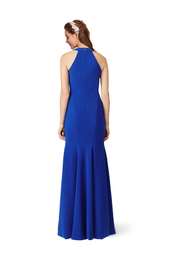 Outlet Sleeveless Stretch Crepe Mermaid Royal Blue Evening Dress Canada