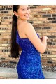 Outlet Sleeveless Velvet Sequin Sheath Royal Blue Short Evening Dress Canada