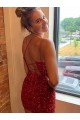 Outlet Sleeveless Velvet Sequin Sheath Royal Blue Short Homecoming Evening Dress Canada