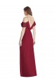 Outlet Cold Shoulder Soft Chiffon V-Back Trumpet Royal Blue Maxi Evening Dress Canada