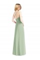 Outlet Sleeveless Chiffon V-Back A-Line Sage Maxi Evening Dress Canada