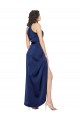 Outlet Sleeveless Silky Satin A-Line Sapphire Evening Dresses Canada