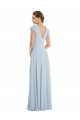 Outlet Flutter Sleeves Soft Chiffon V-Back A-Line Sea Glass Maxi Evening Dress Canada