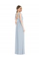 Outlet Sleeveless Soft Chiffon Low Back A-Line Sea Glass Maxi Evening Dress Canada