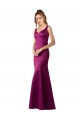 Outlet Sleeveless Satin Open Back Sheath Merlot Sexy Evening Dress Canada