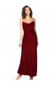 Outlet Sleeveless Silky Satin Low Back Sheath Burgundy Evening Dress Canada