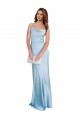 Outlet Sleeveless Silky Satin Criss Cross Open Back Sheath Light Sky Blue Evening Dress Canada