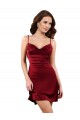 Outlet Sleeveless Silky Satin Criss Cross Open Back Sheath Burgundy Sexy Evening Dress Canada