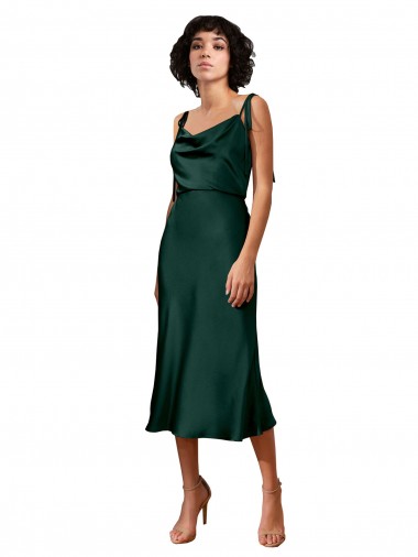 Outlet Sleeveless Stretch Satin Sheath Hunter Evening Dress Canada