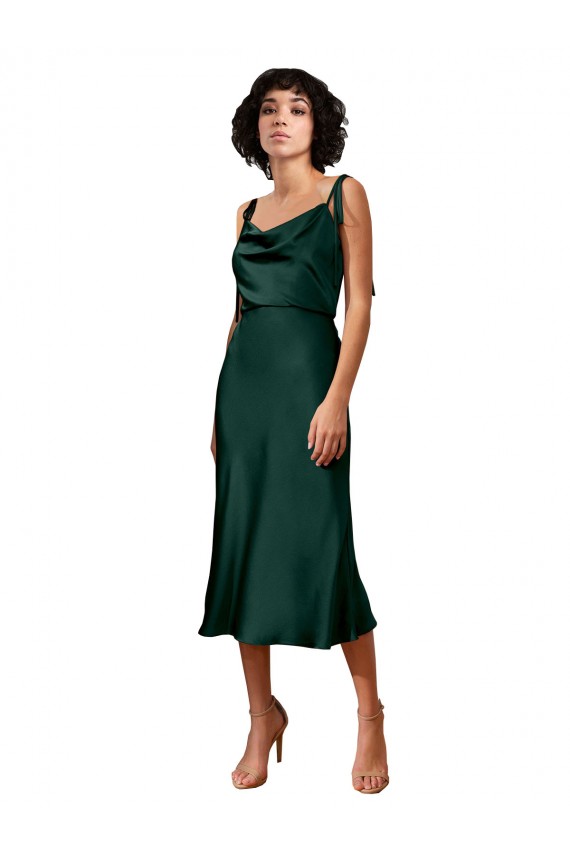 Outlet Sleeveless Stretch Satin Sheath Hunter Evening Dress Canada