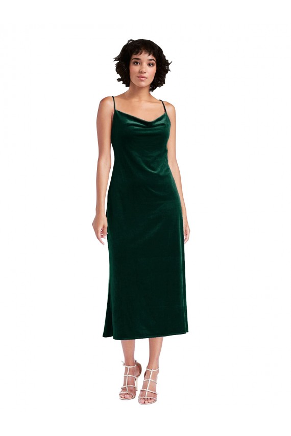 Outlet Sleeveless Stretch Velvet Criss Cross Open Back Sheath Dark Green Maxi Evening Dress Canada