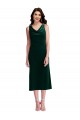 Outlet Sleeveless Stretch Velvet V-Back Sheath Dark Green Maxi Evening Dress Canada