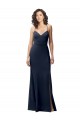 Outlet Sleeveless Stretch Crepe Criss Cross Back Sheath Dark Navy Evening Dress Canada