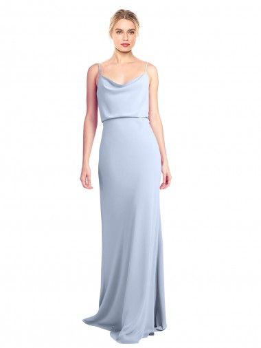 Outlet Sleeveless Stretch Crepe V-Back Sheath Light Sky Blue Evening Dress Canada