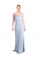 Outlet Sleeveless Stretch Crepe V-Back Sheath Light Sky Blue Evening Dress Canada