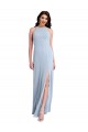 Outlet Sleeveless Stretch Crepe Criss Cross Open Back Sheath Light Sky Blue Evening Dress Canada