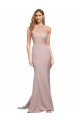 Outlet Sleeveless Stretch Crepe Sheath Dusty Pink Evening Dress Canada