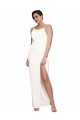 Outlet Sleeveless Stretch Satin Low Back Sheath Ivory Evening Dress Canada
