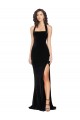 Outlet Sleeveless Stretch Velvet Low Back Sheath Black Semi Formal Evening Dress Canada