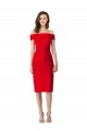 Outlet Sleeveless Stretch Crepe Sheath Red Evening Gown Canada