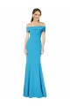 Outlet Sleeveless Stretch Crepe Sheath Peacock Blue Evening Dress Canada