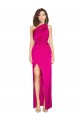 Outlet Sleeveless Silky Satin Sheath Fuchsia Sexy Evening Dress Canada