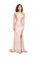 Outlet Sleeveless Silky Satin Sheath Pink Sexy Evening Dress Canada