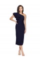 Outlet Sleeveless Stretch Crepe Sheath Dark Navy Evening Gown Canada