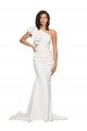 Outlet Sleeveless Stretch Crepe Sheath Ivory Semi Formal Evening Dress Canada