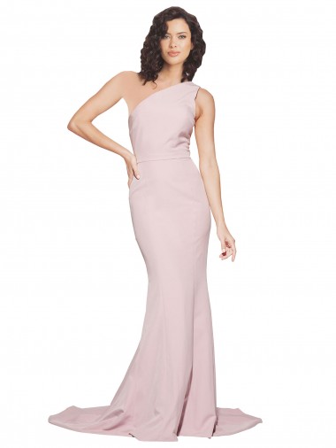Outlet Sleeveless Stretch Crepe Sheath Mauve Semi Formal Evening Dress Canada