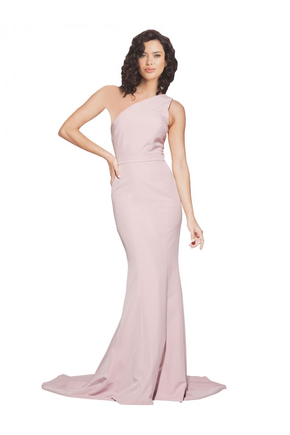 Outlet Sleeveless Stretch Crepe Sheath Mauve Semi Formal Evening Dress Canada