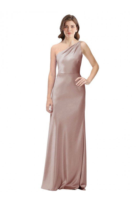 Outlet Sleeveless Stretch Satin Open Back Sheath Dusty Pink Evening Dress Canada