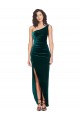 Outlet Sleeveless Stretch Velvet Low Back Sheath Dark Green Semi Formal Evening Dress Canada