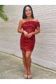 Outlet Sleeveless Velvet Sequin Sheath Burgundy Homecoming Dress Canada