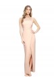 Outlet Sleeveless Stretch Crepe Sheath Nude Formal Evening Gown Canada